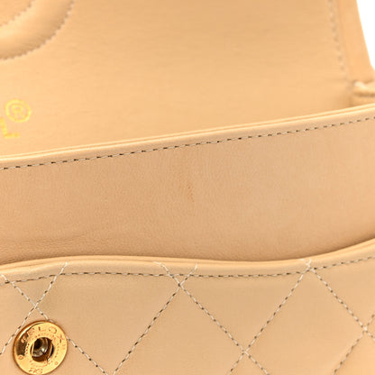Chanel Lambskin Quilted Medium Double Flap Beige 12 of 17
