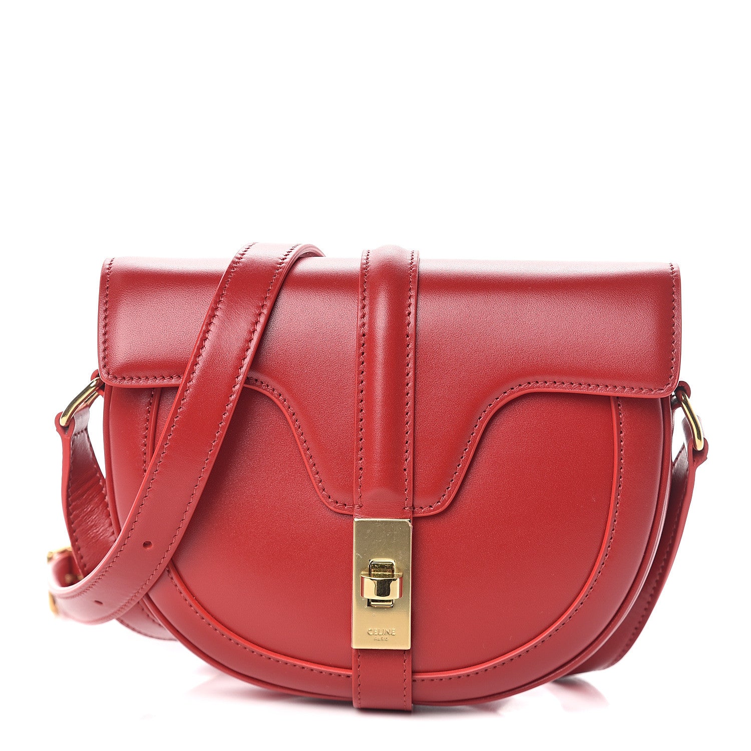 Celine Satinated Calfskin Besace Small 16 Red 1 of 8