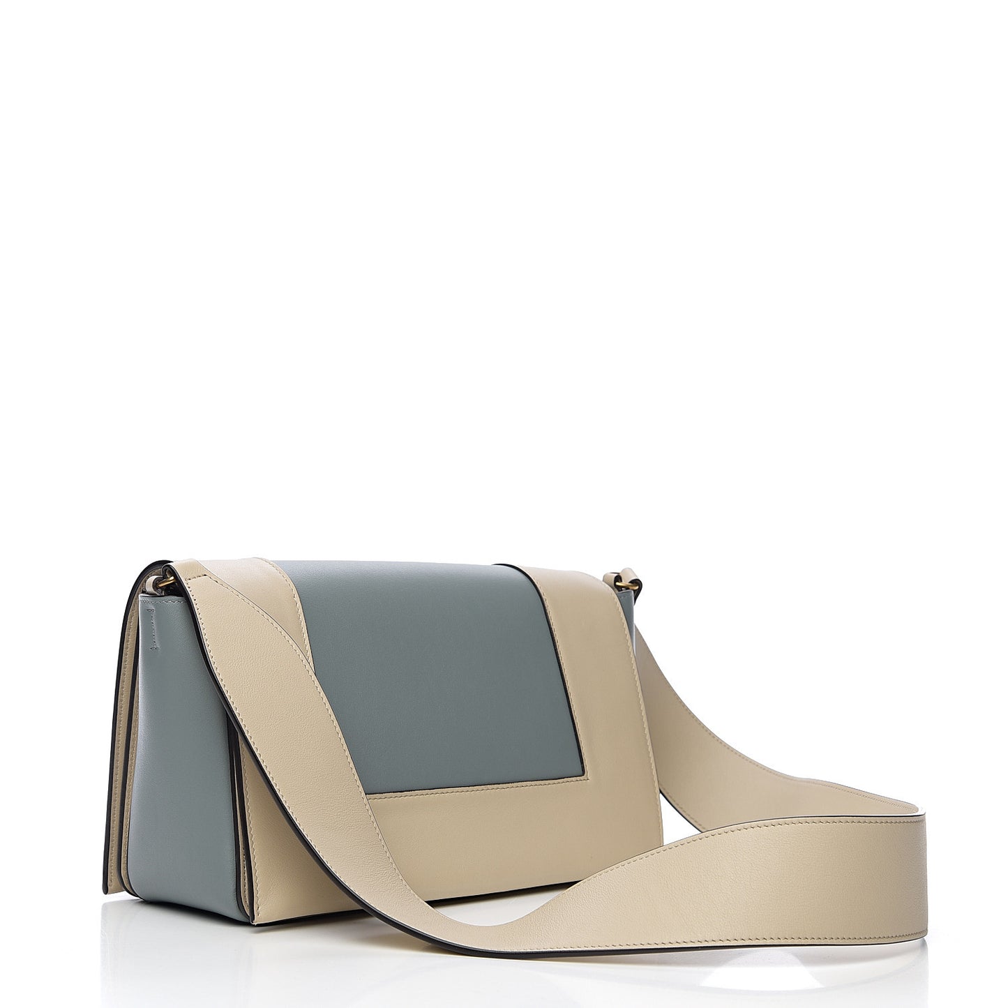 Shiny Smooth Calfskin Medium Frame Shoulder Bag Grege Storm