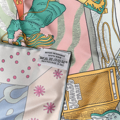 Hermes Silk Le Premier Chant Scarf 90 Abricot Ciel Vert 3 of 5