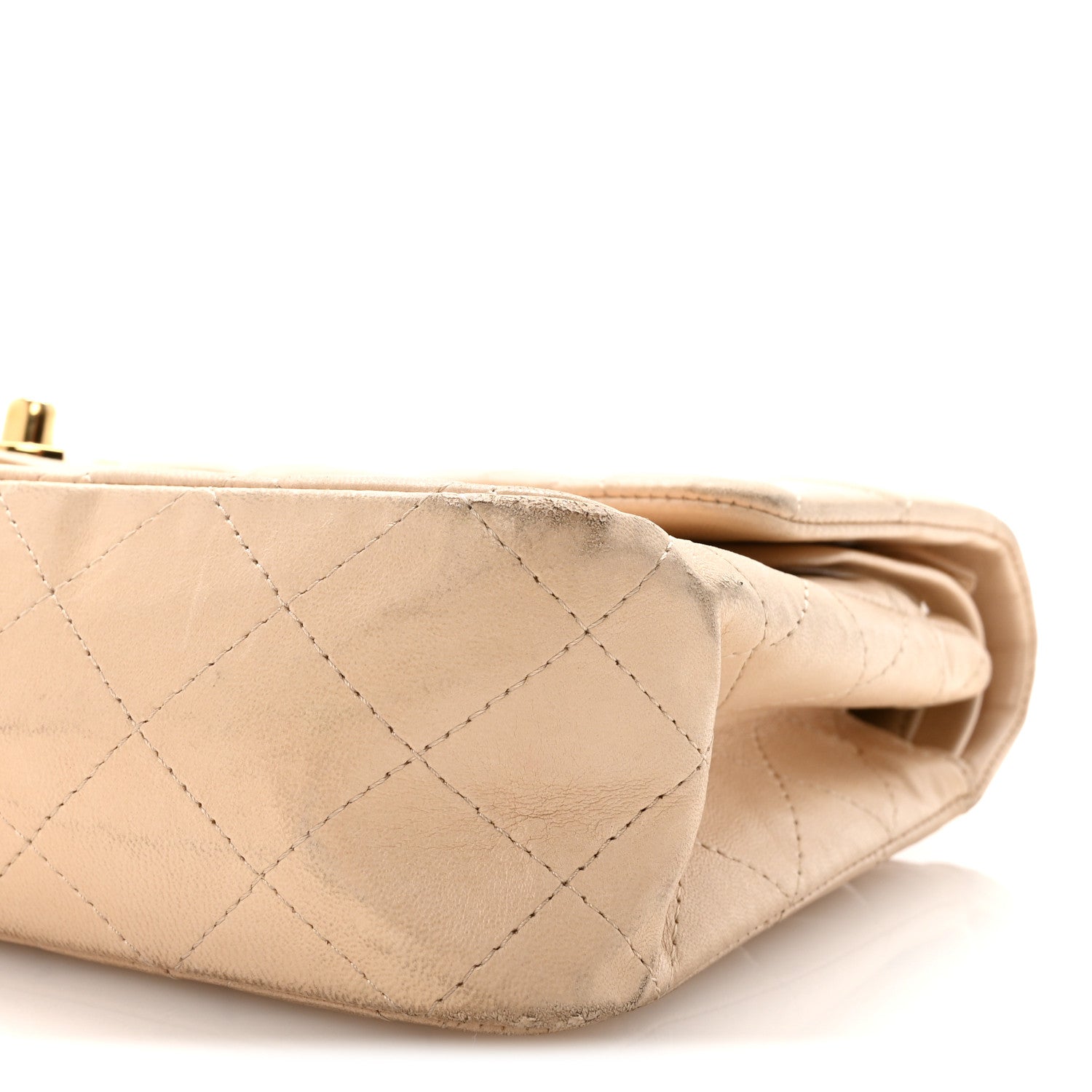 Chanel Lambskin Quilted Medium Double Flap Beige 9 of 9