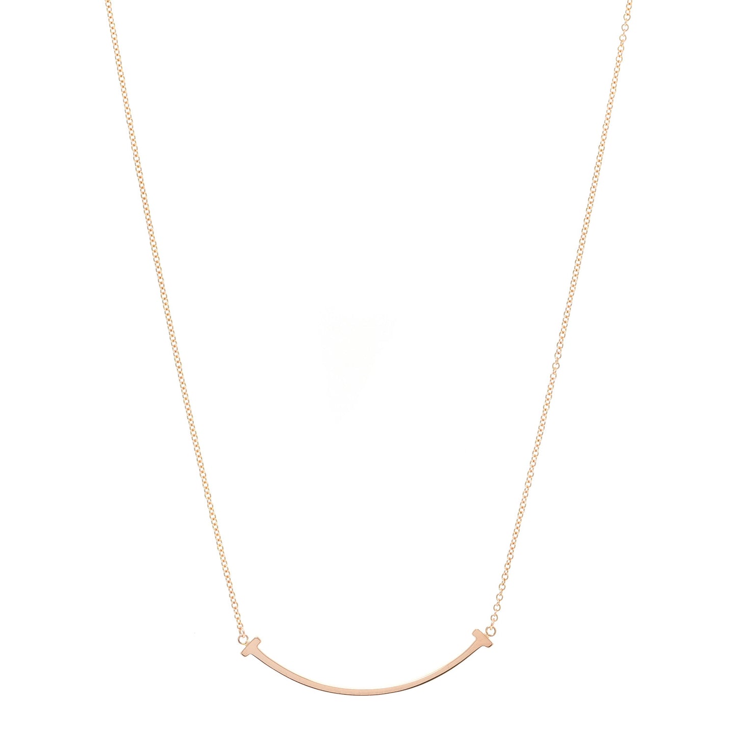 18K Rose Gold Small T Smile Pendant Necklace