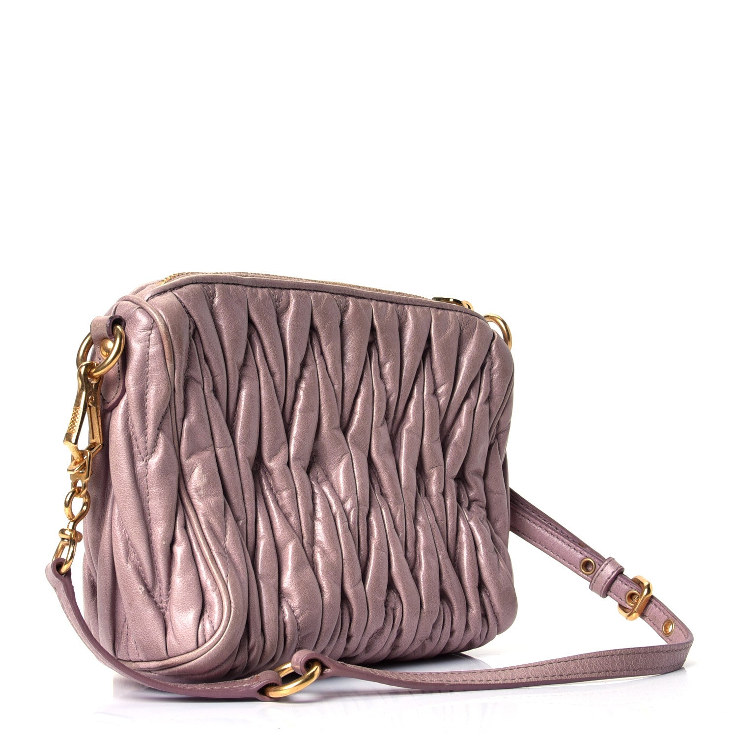 Miu Miu Vitello Lux Matelasse Shoulder Bag Loto 2 of 4