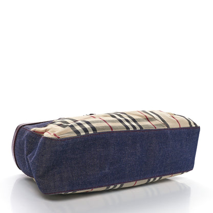 Burberry Denim Vintage Check Top Handle Patch Tote Red 4 of 9