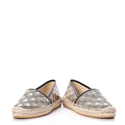Gucci GG Supreme Monogram Bees Espadrille Flats 38 Beige Ebony Oro Black 6 of 11