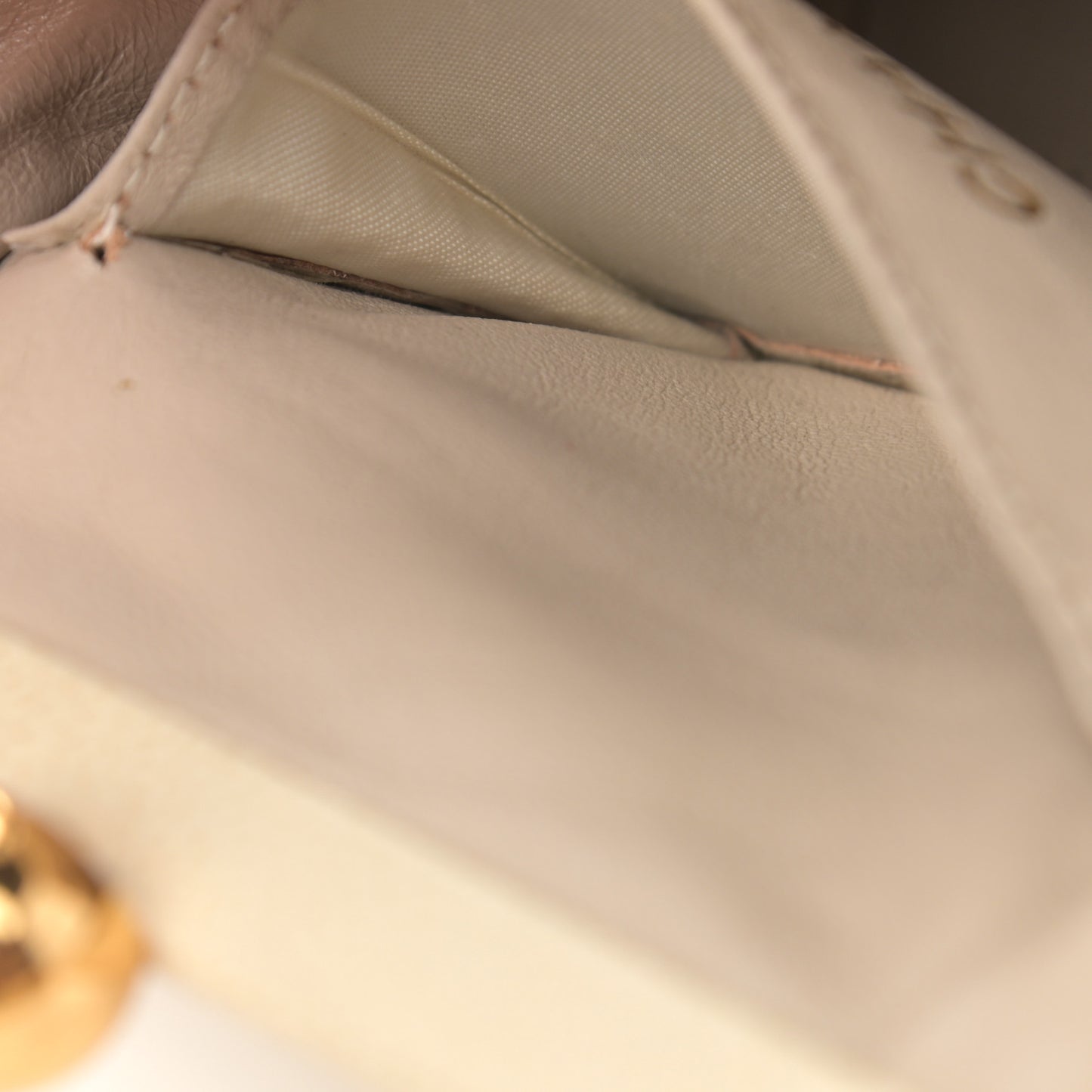 Caviar Quilted Frame Evening Bag Beige