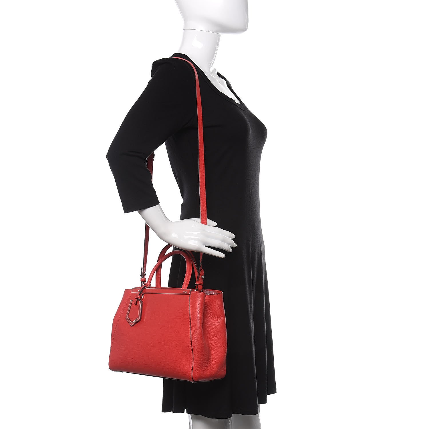 Fendi Vitello Elite Petite 2Jours Tote Papavero 2 of 10