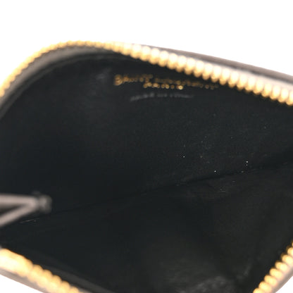Saint Laurent Grain De Poudre Matelasse Chevron Monogram Fragments Zippered Card Case Pebble 5 of 8