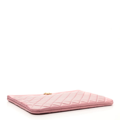 Chanel Metallic Lambskin Quilted Medium Boy Cosmetic Case Pink 4 of 7