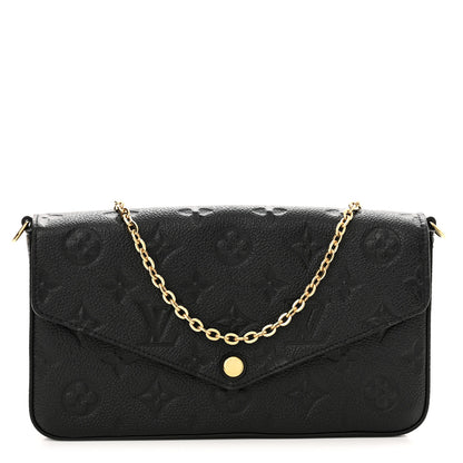 Louis Vuitton Empreinte Pochette Felicie Chain Wallet Black 3 of 10
