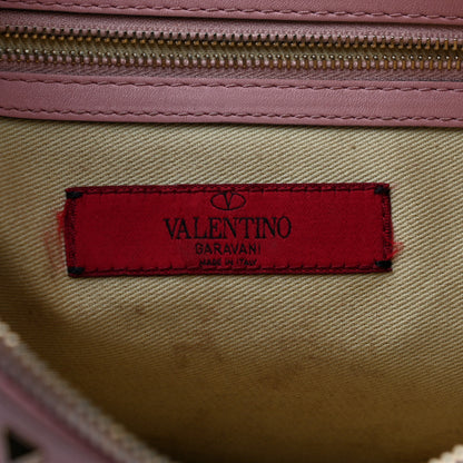 Valentino Garavani Vitello Large Rockstud Zip Wristlet Pouch Pop Gardenia 6 of 15