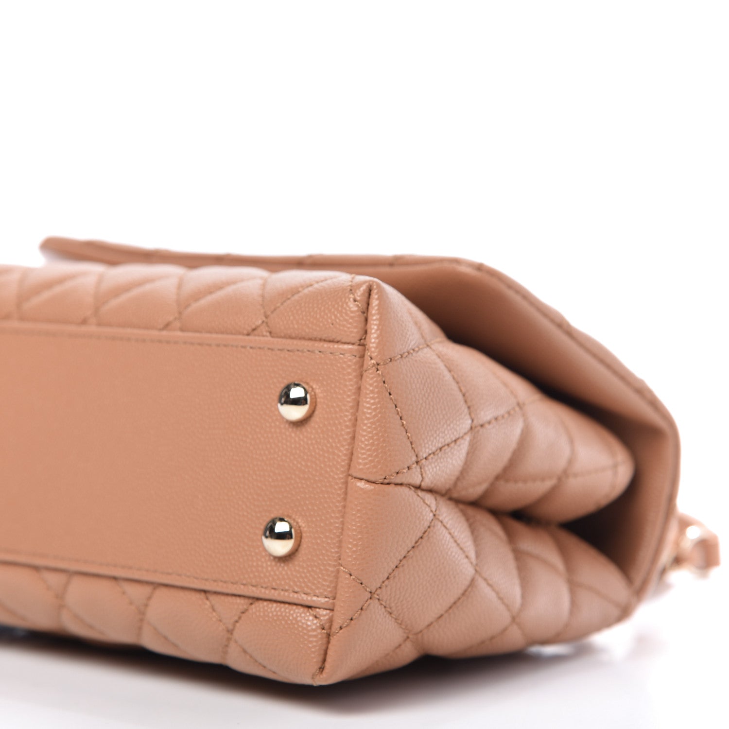 Chanel Caviar Quilted Lizard Embossed Mini Coco Handle Flap Brown 7 of 10