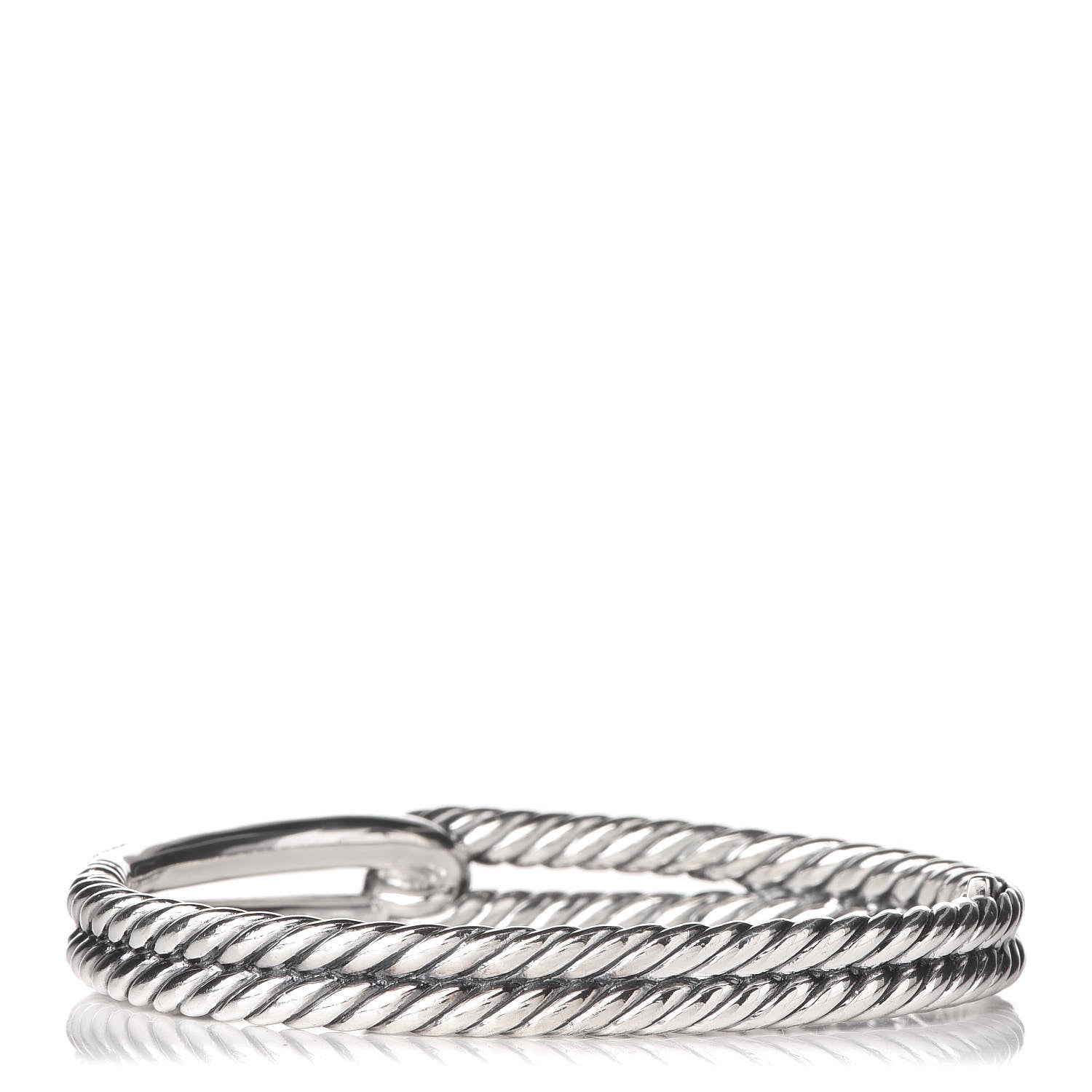 David Yurman Sterling Silver Diamond Pave 10mm Single Loop Labyrinth Bracelet 3 of 4
