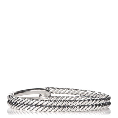David Yurman Sterling Silver Diamond Pave 10mm Single Loop Labyrinth Bracelet 3 of 4