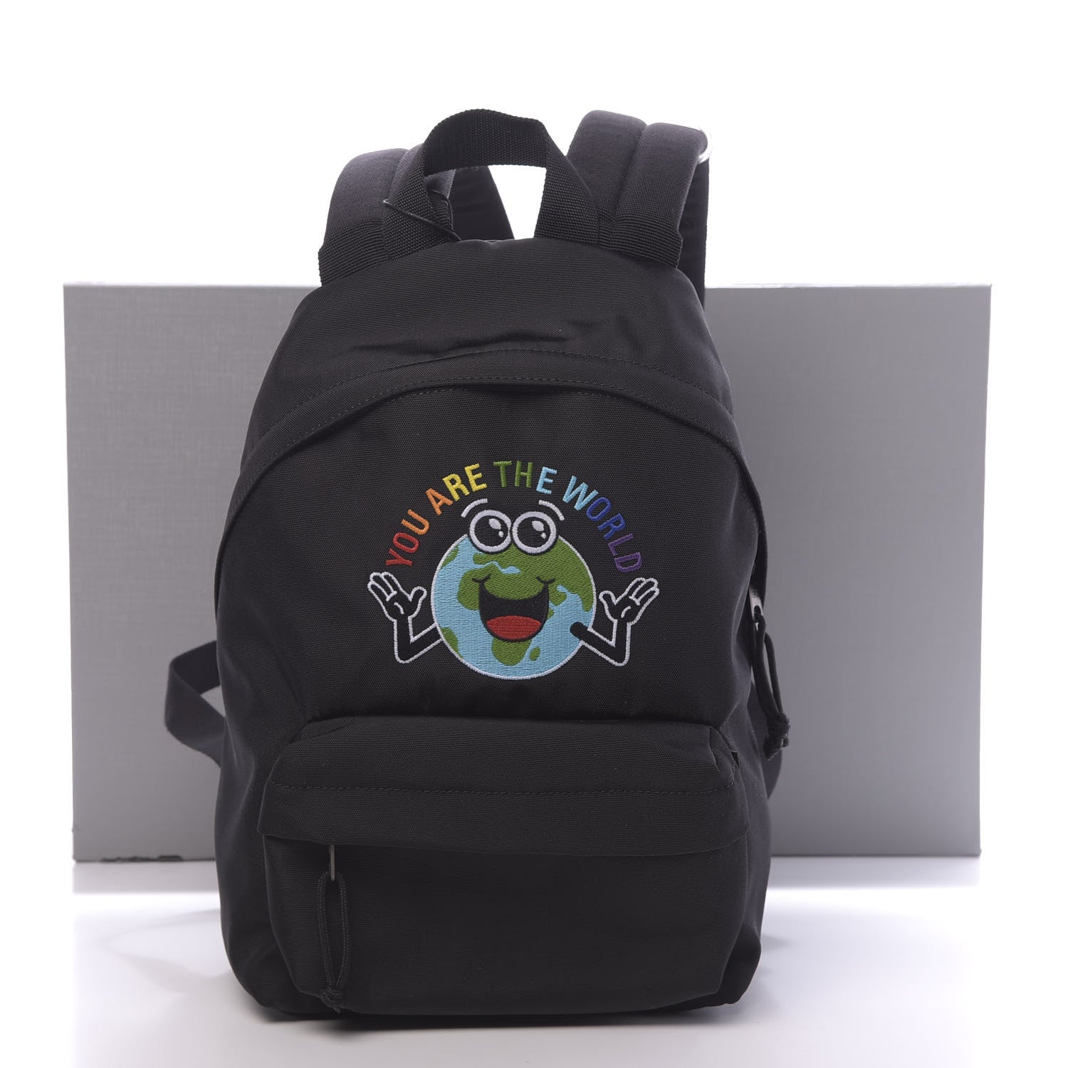 Balenciaga Nylon Embroidered You Are The World Explorer Backpack S Black 10 of 10