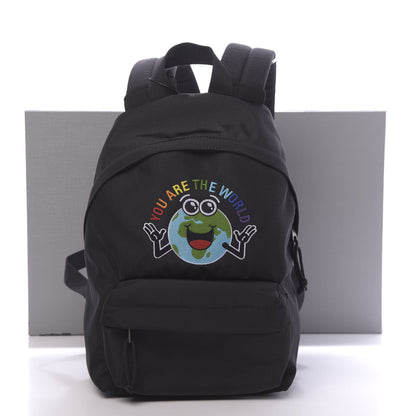Balenciaga Nylon Embroidered You Are The World Explorer Backpack S Black 10 of 10