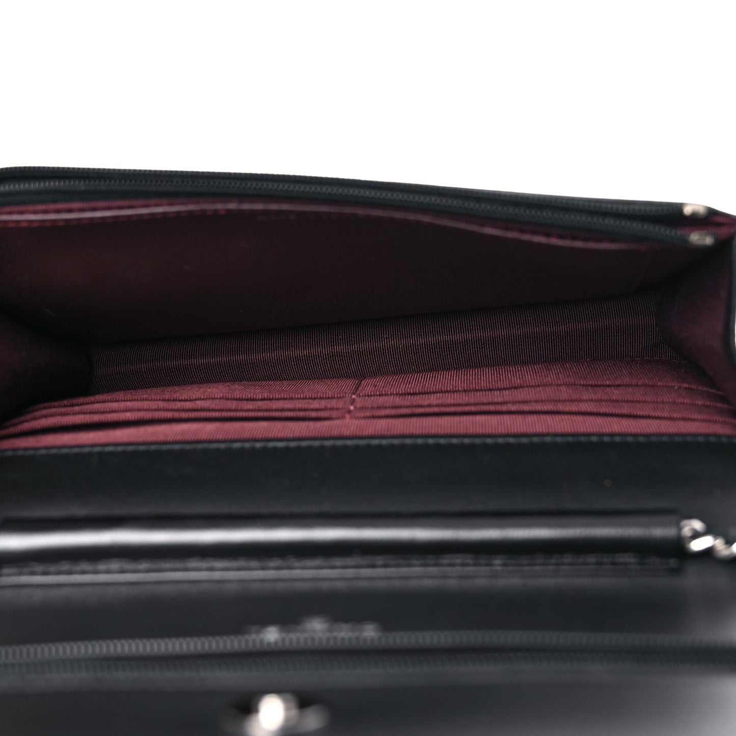 Lambskin Quilted Wallet On Chain WOC Black