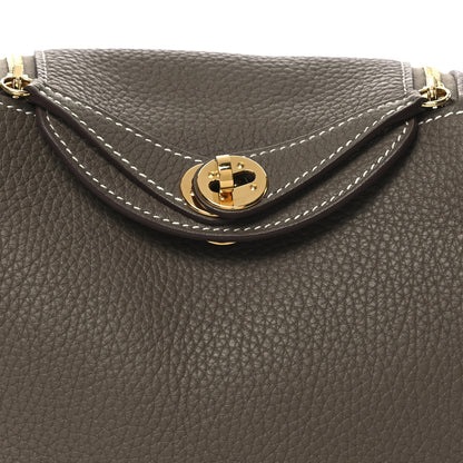 Hermes Taurillon Clemence Mini Lindy 20 Etoupe 8 of 12