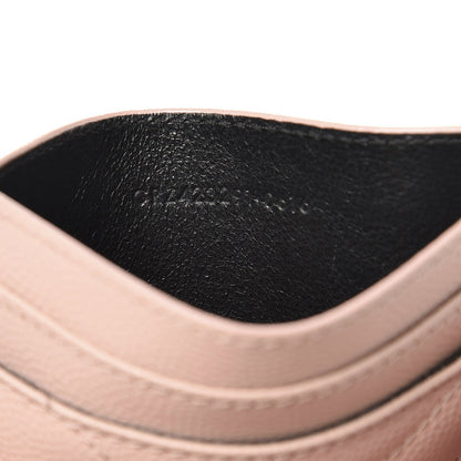 Saint Laurent Grain De Poudre Matelasse Chevron Monogram Credit Card Case Pale Blush 7 of 9