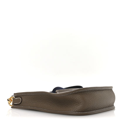 Hermes Taurillon Clemence Amazone Evelyne TPM Etoupe Bleu Indigo 4 of 10
