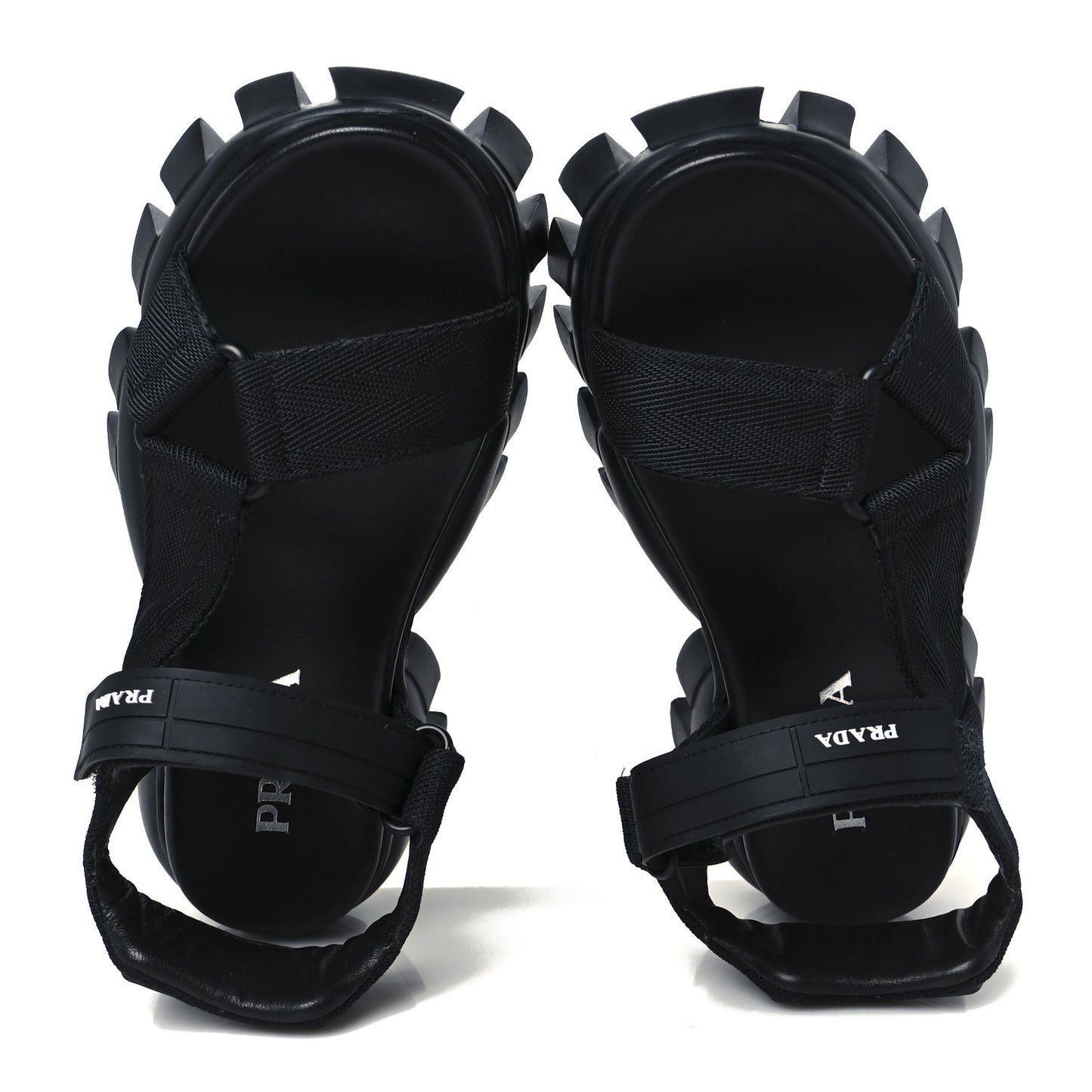 Nappa Logo Embossed Thunder Sole 50mm Sport Sandals 35.5 Black