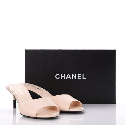 Chanel Grosgrain Lambskin CC Mules 39 Light Pink 9 of 9