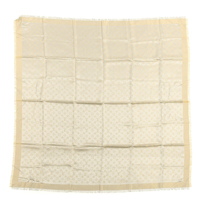 Louis Vuitton Silk Lurex Wool Monogram Shine Shawl Greige 1 of 3