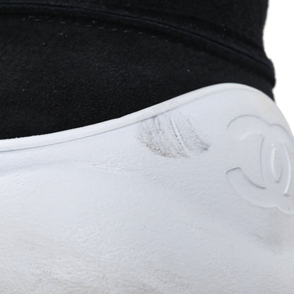 Chanel Suede Goatskin CC Sneakers 39 Black 10 of 15