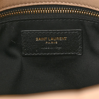 Saint Laurent Lambskin Quilted Medium Loulou Puffer Monogram Chain Satchel Dark Beige 7 of 11