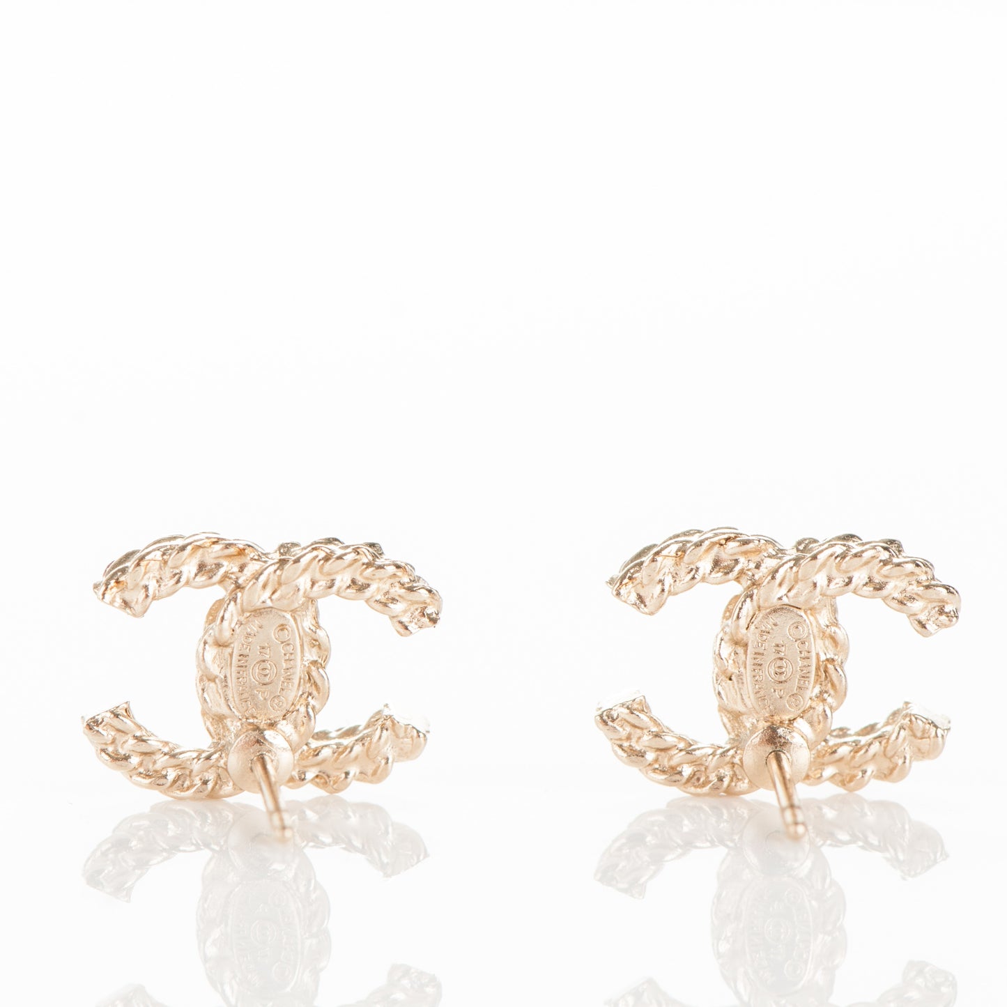 Crystal CC Earrings Gold Pink
