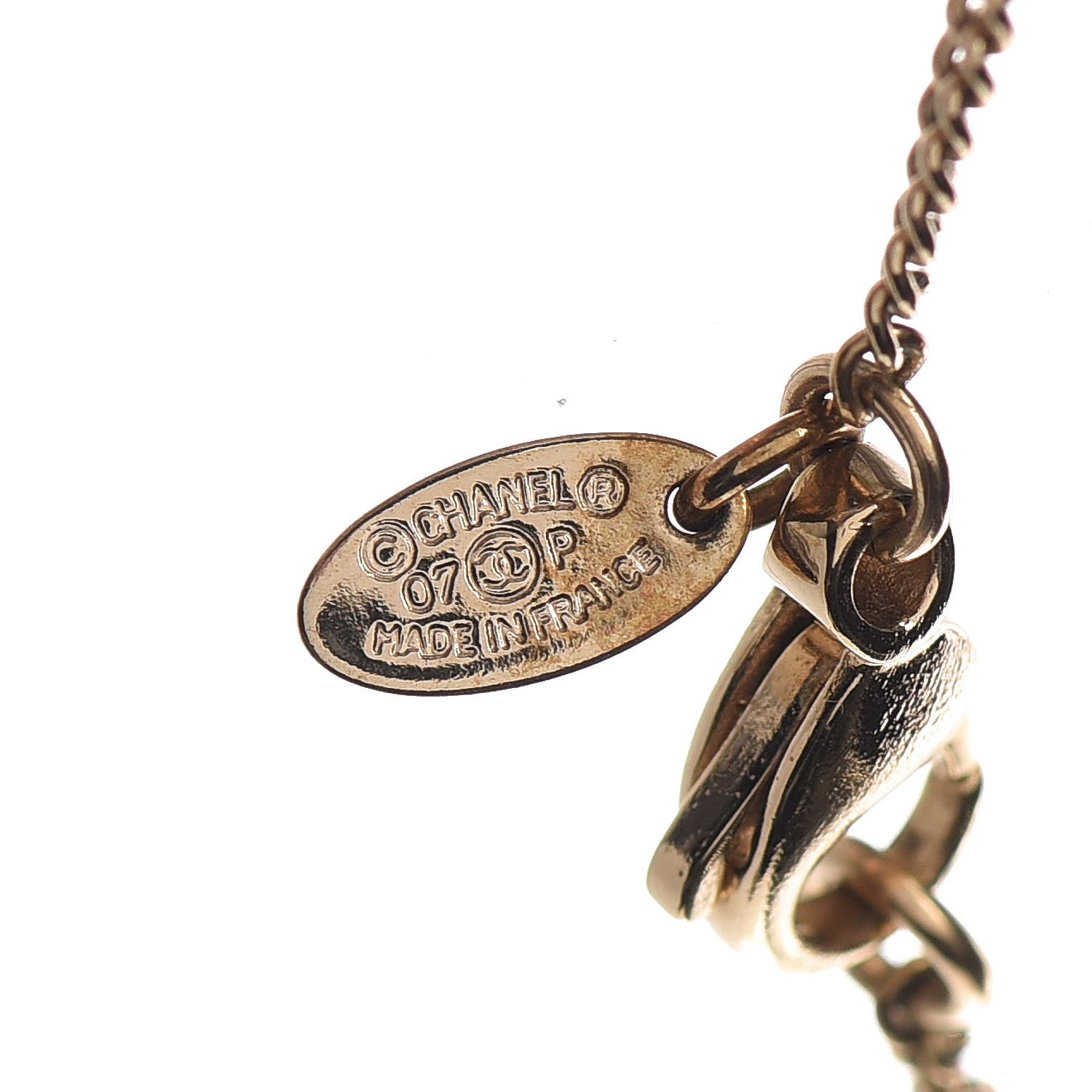 Chanel Resin CC Camellia Flower Necklace Gold 4 of 7