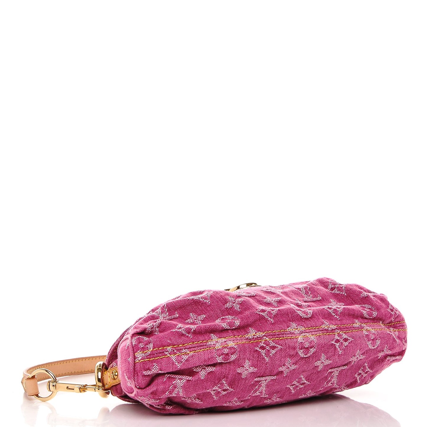 Monogram Denim Mini Pleaty Fuchsia