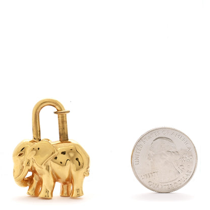 Hermes Permabrass Elephant Cadena Lock Gold 2 of 3