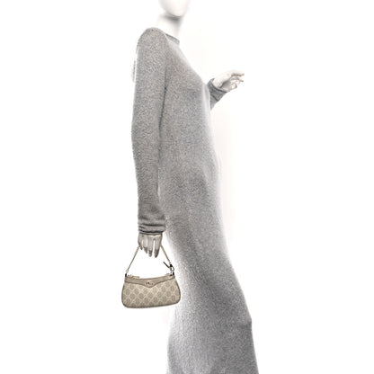 Gucci GG Supreme Monogram Textured Dollar Calfskin Web Mini Ophidia GG Handbag Beige Mystic White Oatmeal 2 of 11