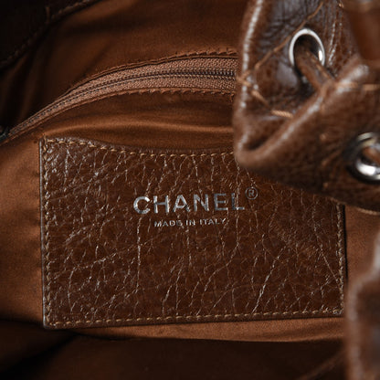 Chanel Glazed Calfskin On The Road Drawstring Tote Brown 6 of 7