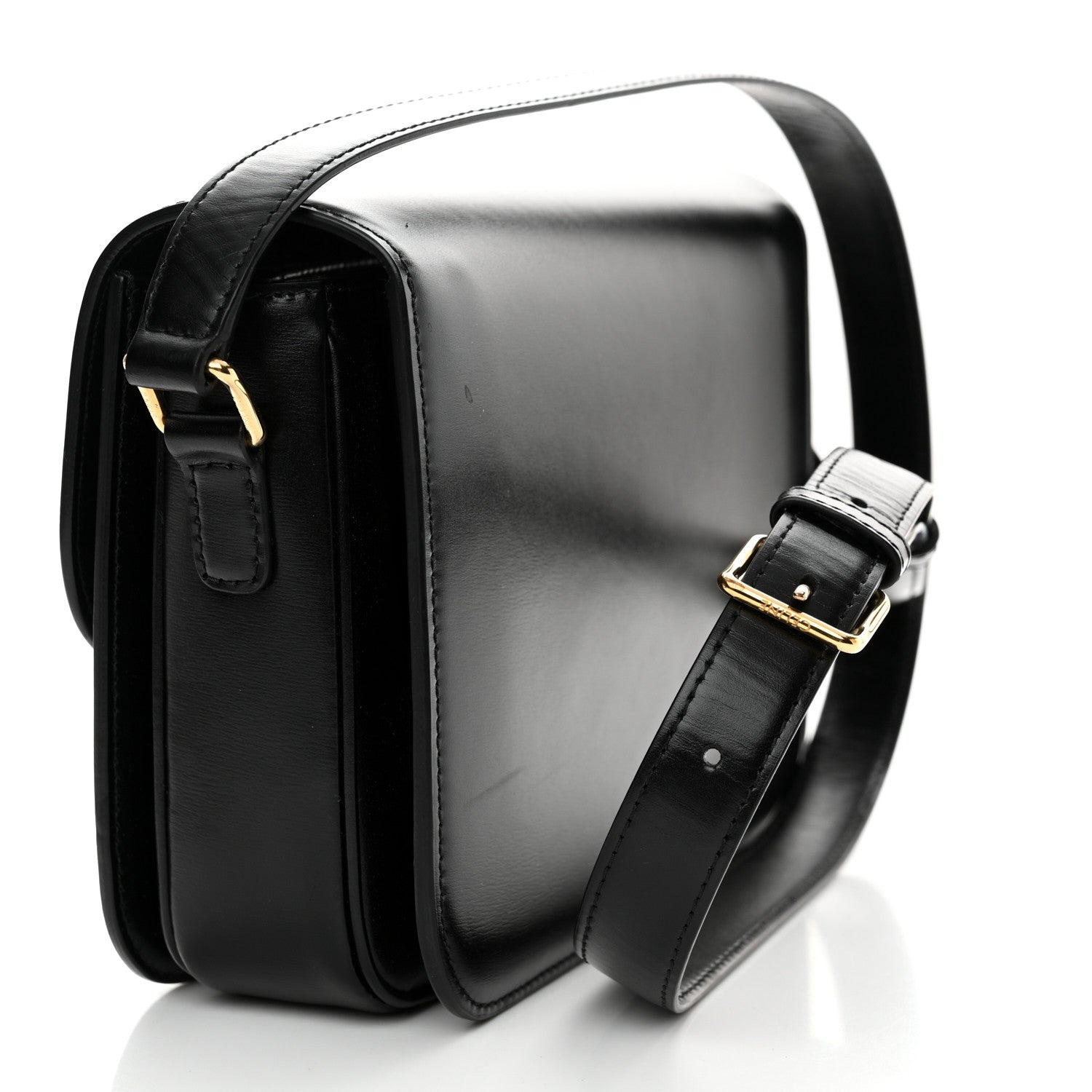 Celine Shiny Calfskin Medium Triomphe Black 3 of 12