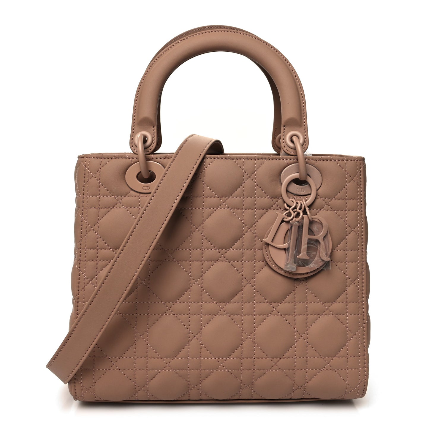 Ultra Matte Calfskin Cannage Medium Lady Dior Beige