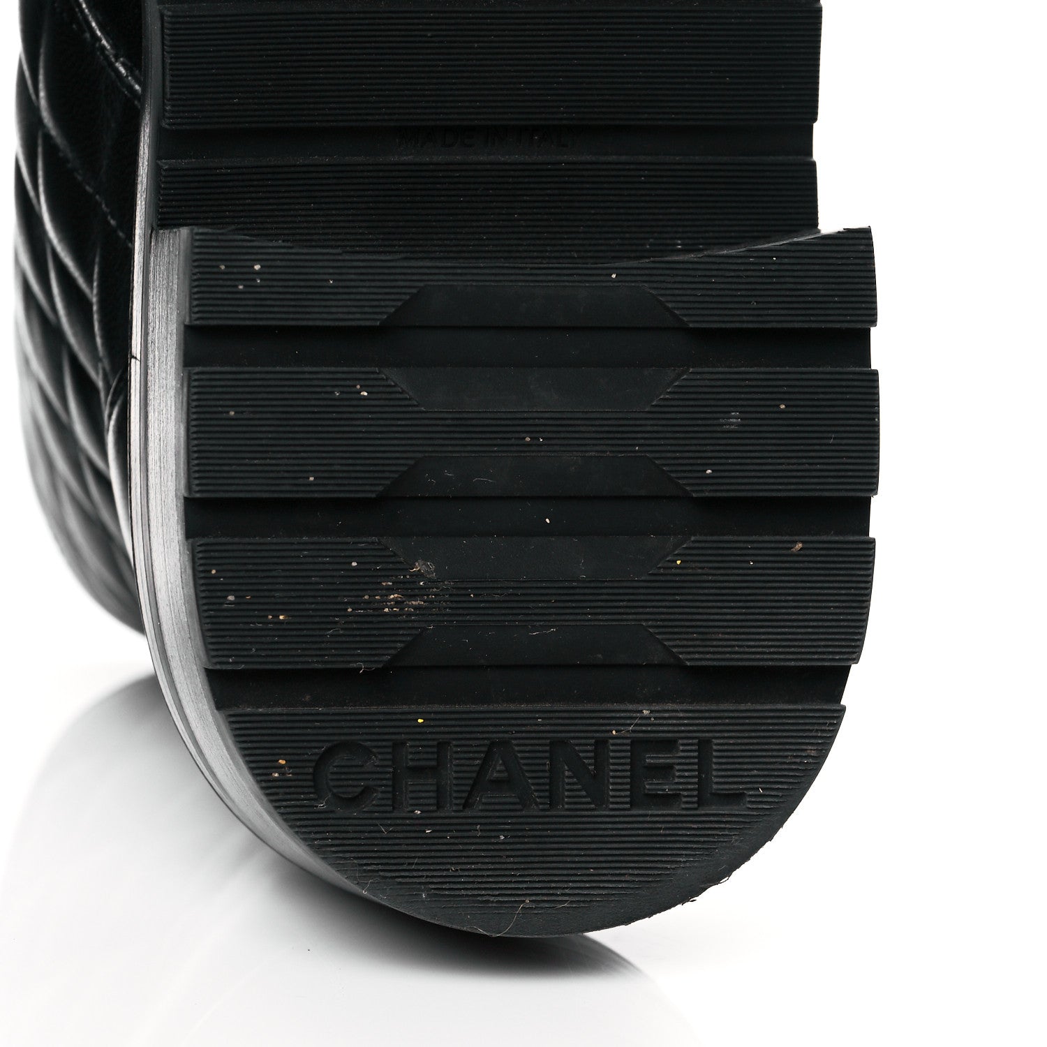 Chanel Shiny Lambskin Quilted Lace Up Combat Boots 36.5 Black 9 of 11