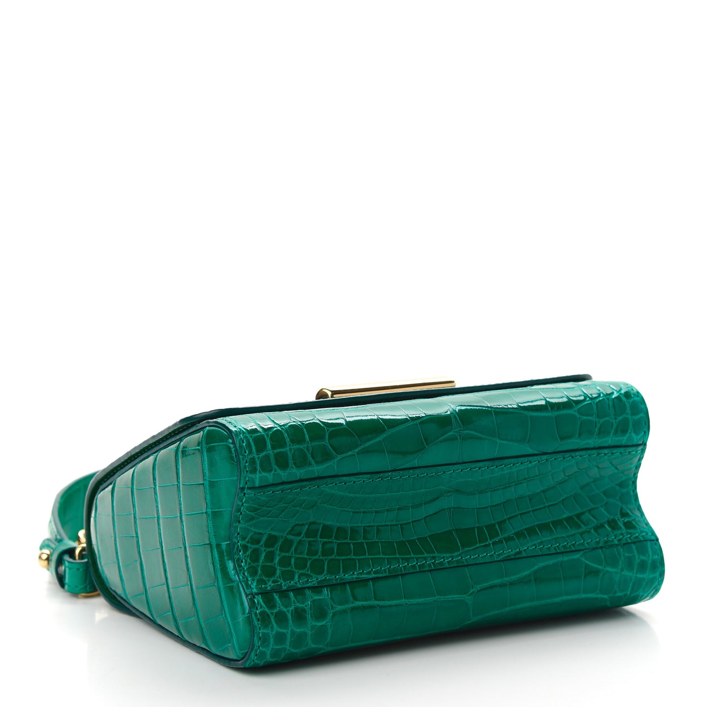Crocodile Twist Shoulder Bag PM Emeraude
