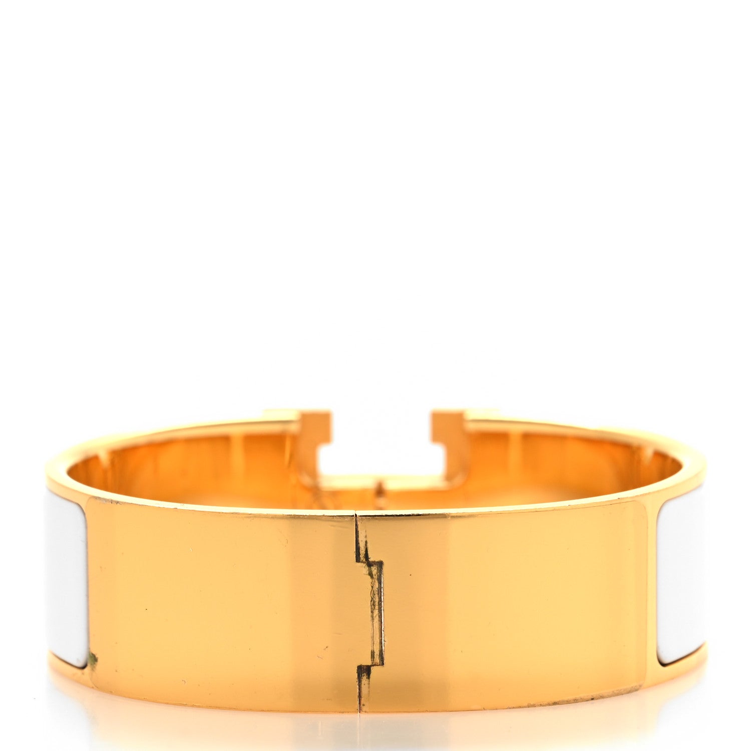 Hermes Enamel Wide Clic Clac H Bracelet GM White 3 of 4