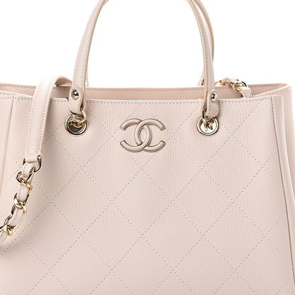 Chanel Bullskin Stitch Small Shopping Tote Light Pink 7 of 11