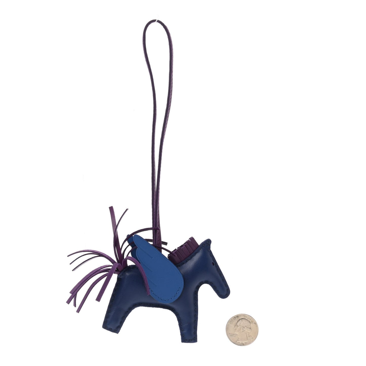 Milo Lambskin Grigri Rodeo Pegase Horse Bag Charm PM Bleu Saphir Violet Bleu France