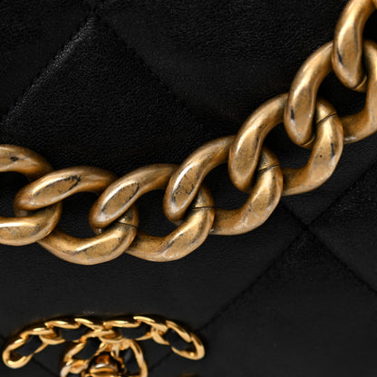Chanel Goatskin Quilted Large Chanel 19 Flap Black 28 of 33