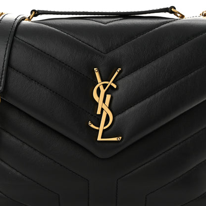 Saint Laurent Calfskin Y Quilted Monogram Small Loulou Chain Satchel Black 8 of 10