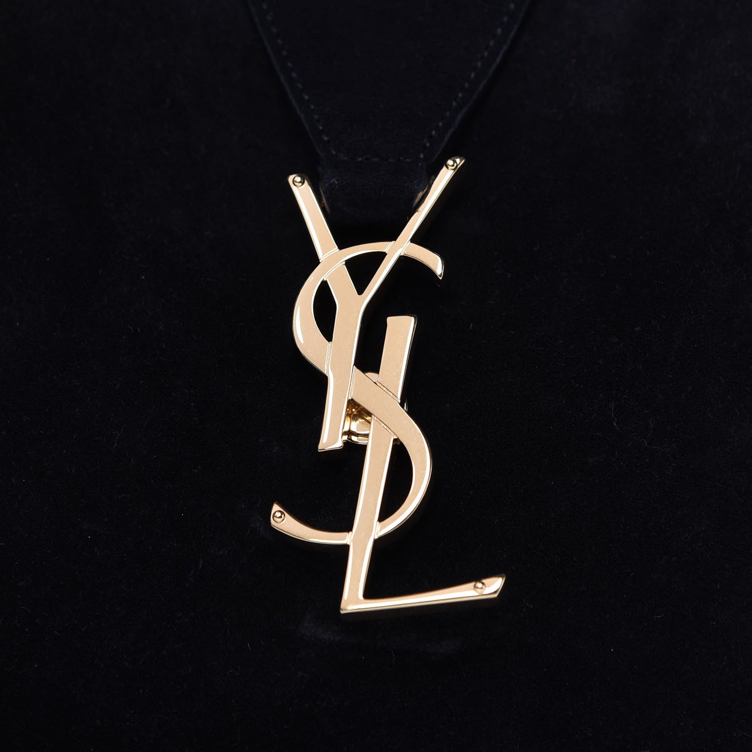 Saint Laurent Suede Monogram Cassandre Shopper Black 10 of 11