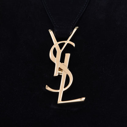 Saint Laurent Suede Monogram Cassandre Shopper Black 10 of 11