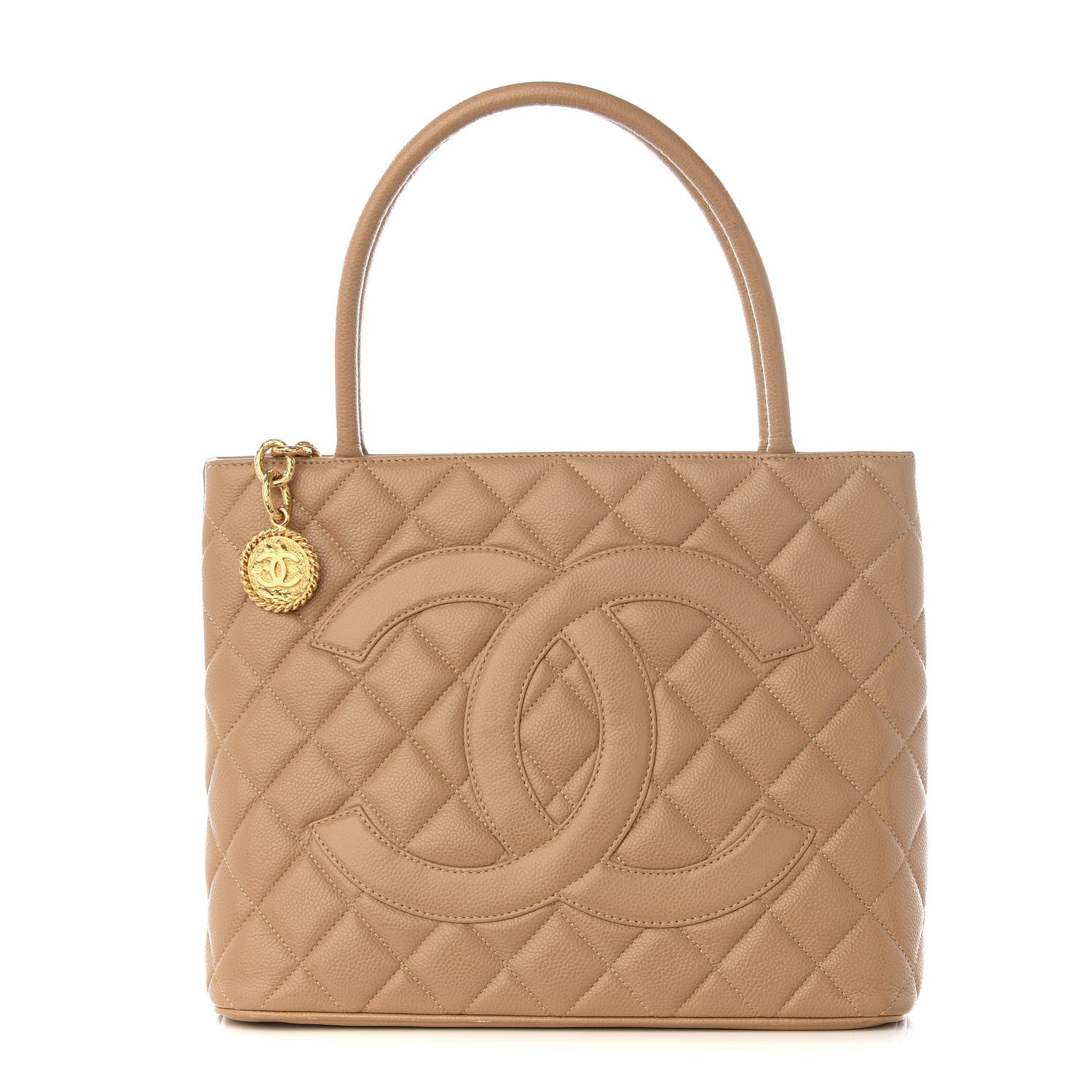 Chanel Caviar Quilted Medallion Tote Beige 1 of 8