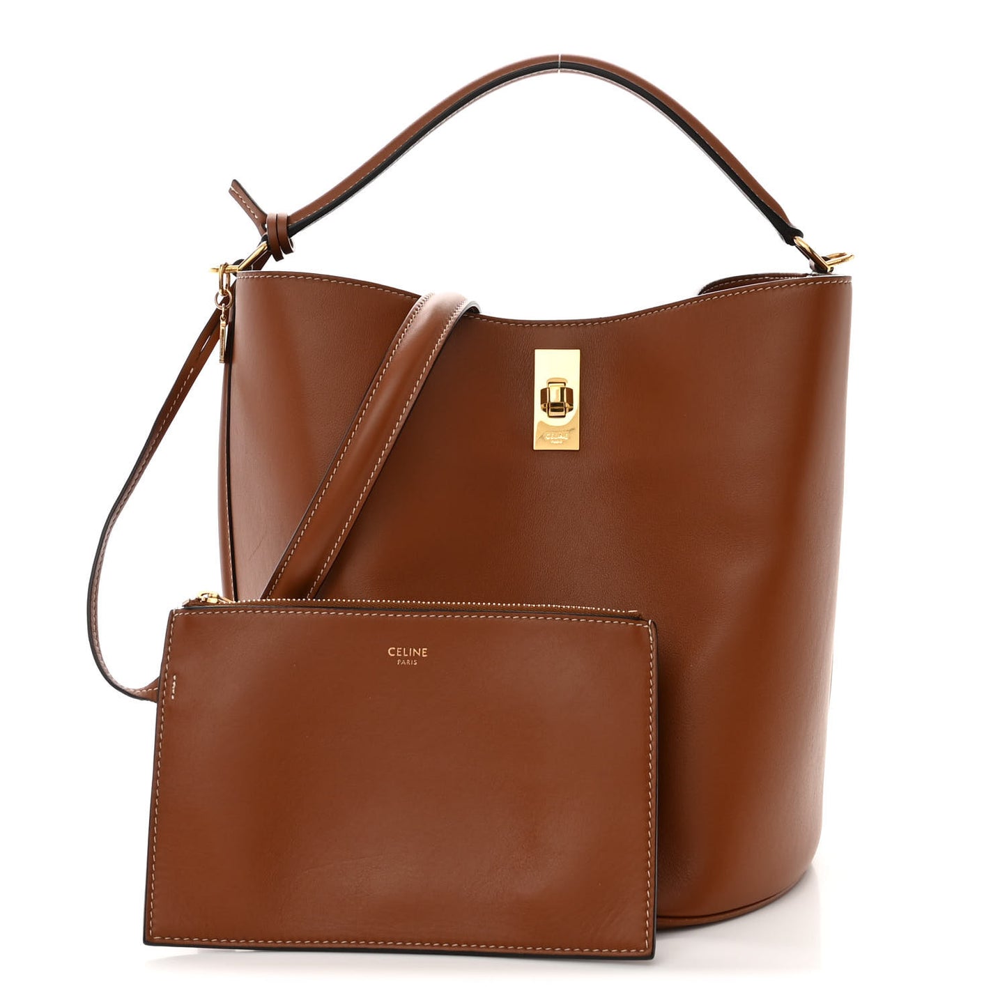 Smooth Calfskin Bucket 16 Bag Tan