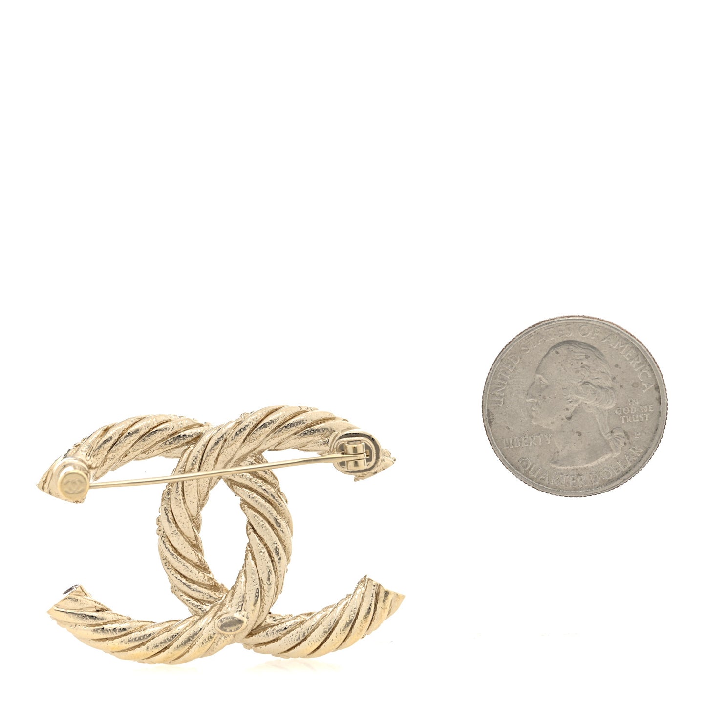 Twisted CC Brooch Light Gold