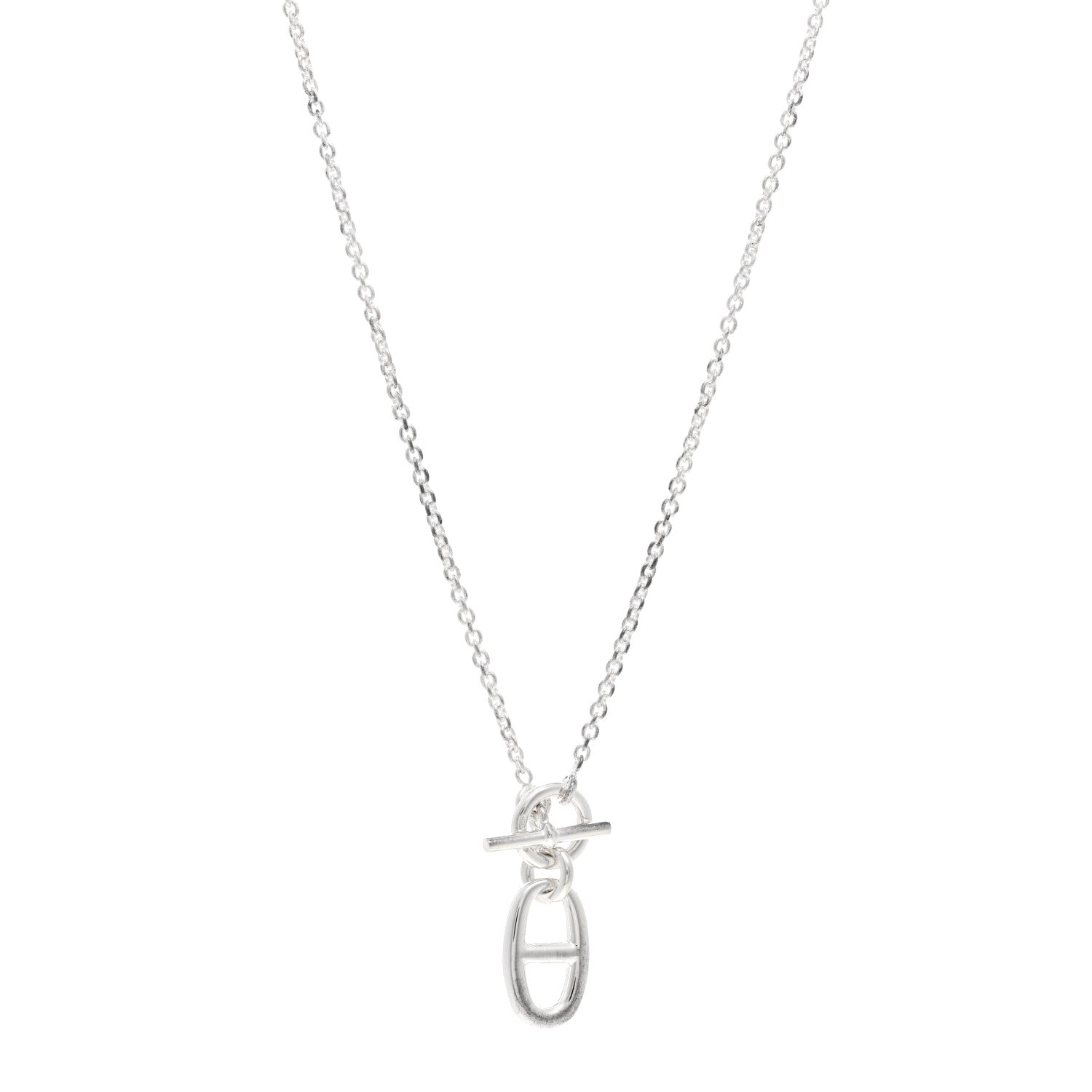 Hermes Sterling Silver Amulette Chaine d'Ancre Necklace 1 of 5